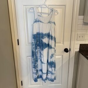 Rachel Pally Tie Dye Swing Dress blue white 31733